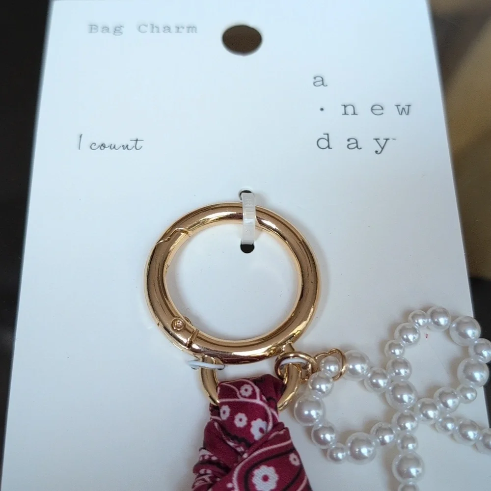 A New Day Gold and Pearl Bag Charms Bundle Set NWT